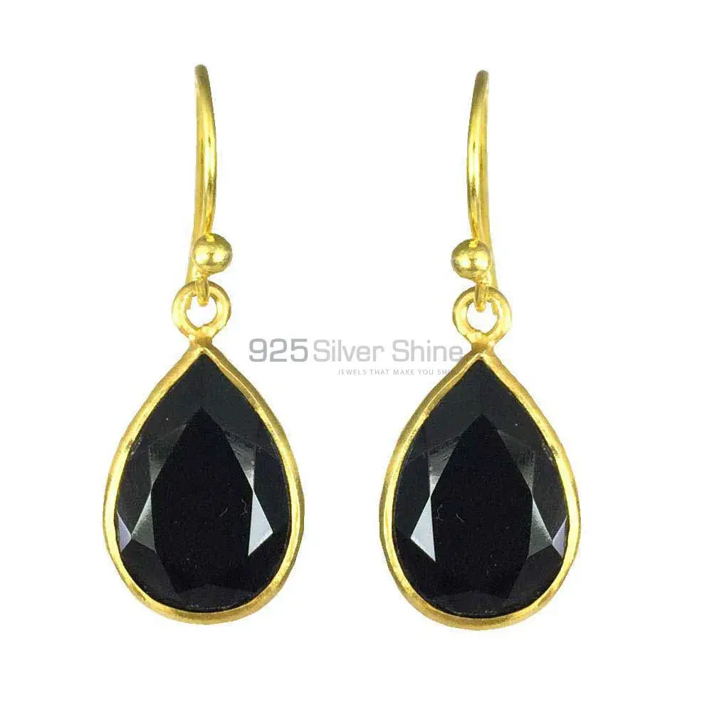 925 Sterling Silver Earrings In Black Onyx Gemstone Jewelry 925SE1362_0