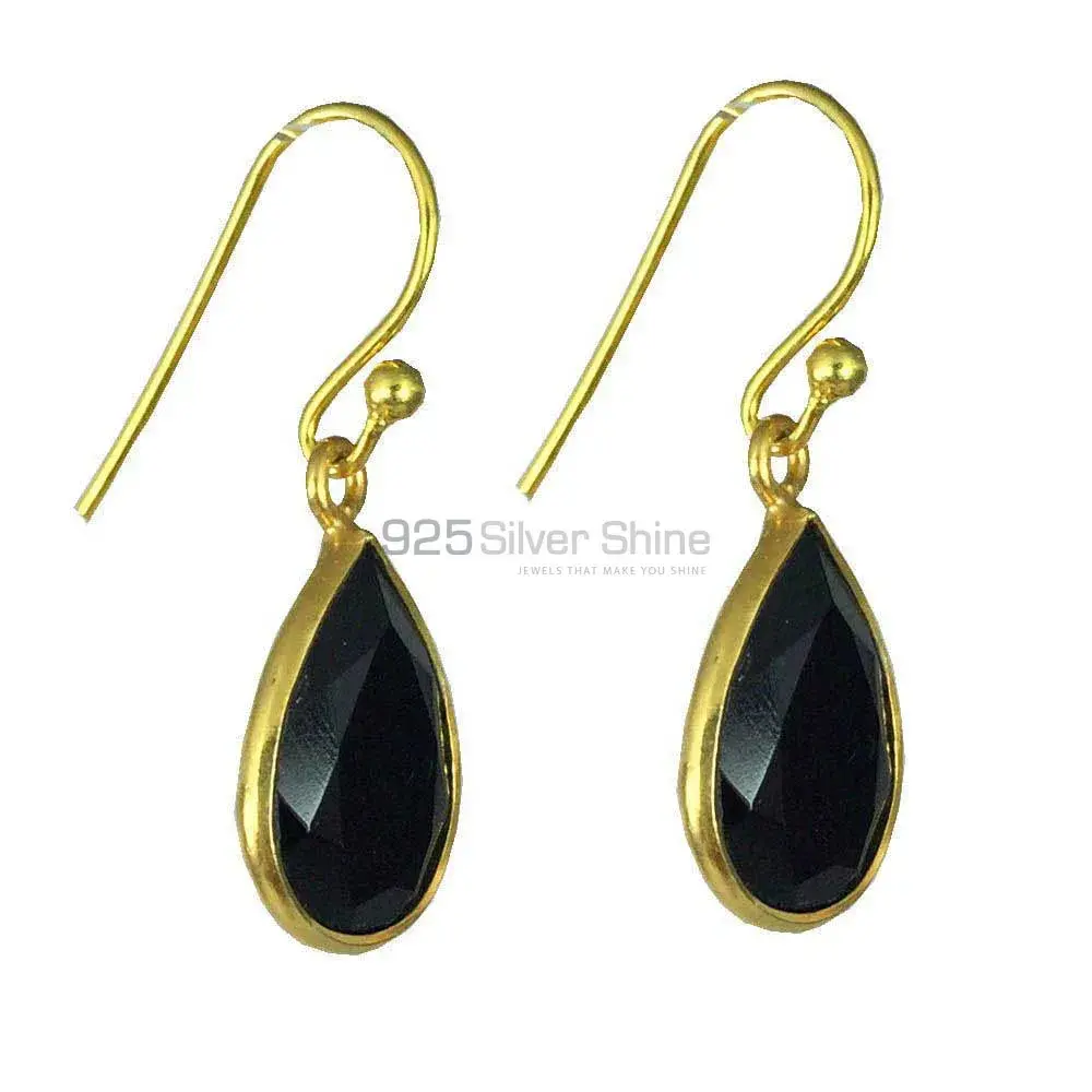 925 Sterling Silver Earrings In Black Onyx Gemstone Jewelry 925SE1362_1