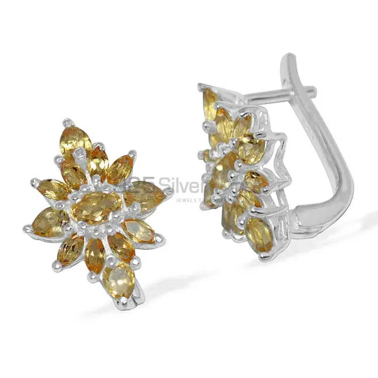 925 Sterling Silver Earrings In Citrine Gemstone Jewelry 925SE897_0