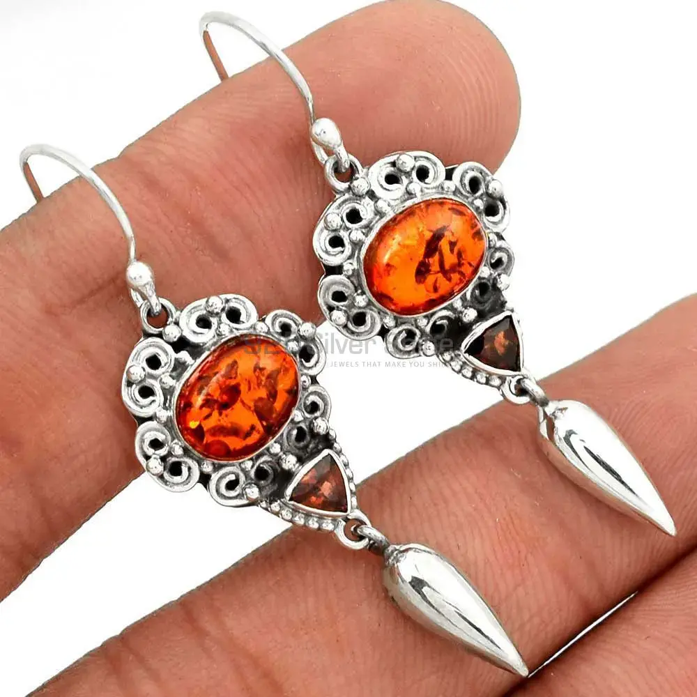 925 Sterling Silver Earrings In Multi Gemstone Jewelry 925SE2454_1