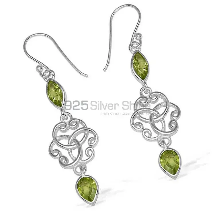925 Sterling Silver Earrings In Peridot Gemstone Jewelry 925SE739_1