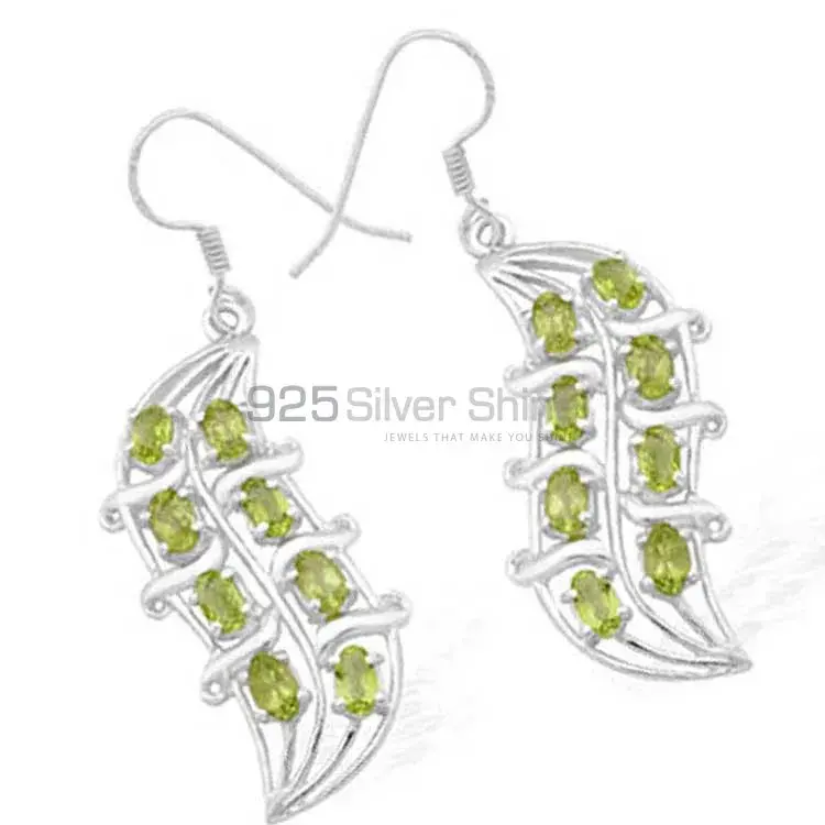 925 Sterling Silver Earrings In Peridot Gemstone Jewelry 925SE976_0