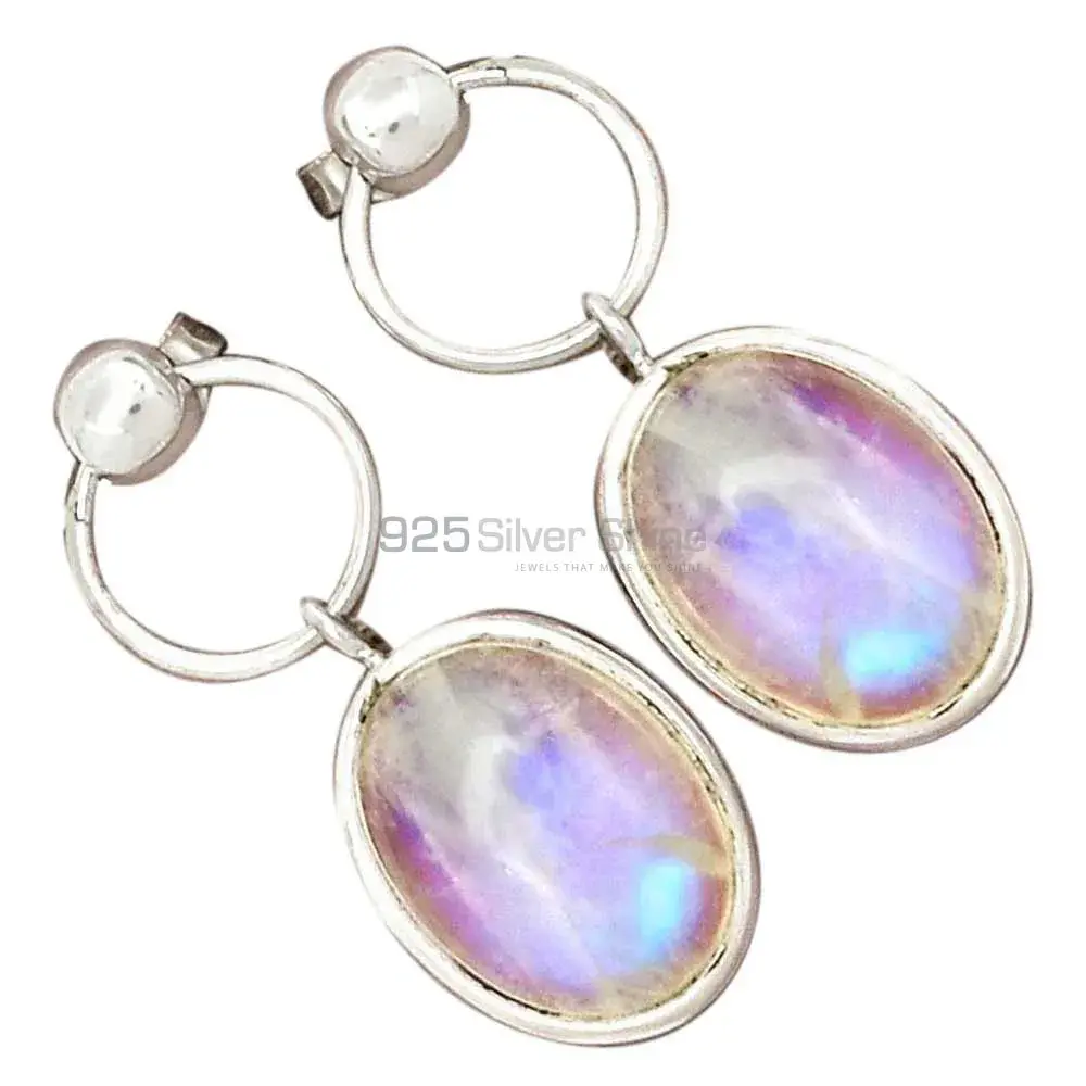 925 Sterling Silver Earrings In Rainbow Moonstone Jewelry 925SE2296_2