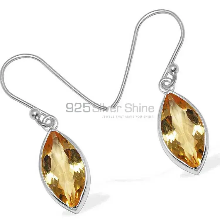925 Sterling Silver Handmade Earrings In Citrine Gemstone Jewelry 925SE1137_1