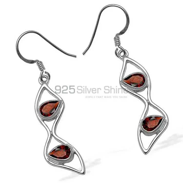 925 Sterling Silver Handmade Earrings In Garnet Gemstone Jewelry 925SE1058_1