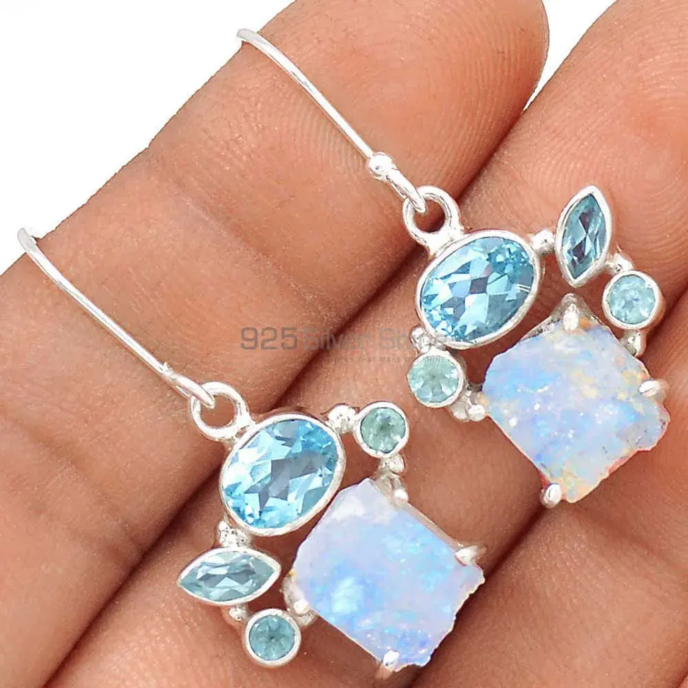 925 Sterling Silver Handmade Earrings In Multi Gemstone Jewelry 925SE2062_1