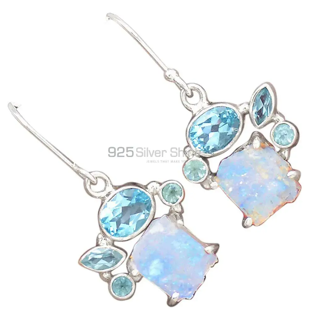 925 Sterling Silver Handmade Earrings In Multi Gemstone Jewelry 925SE2062_2