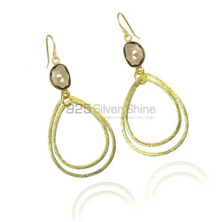 925 Sterling Silver Handmade Earrings In Smoky Gemstone Jewelry 925SE1961_0