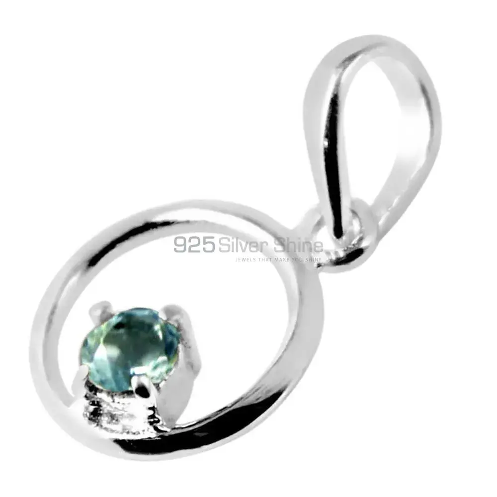 925 Sterling Silver Handmade Pendants In Blue Topaz Gemstone Jewelry 925SP247-1_1