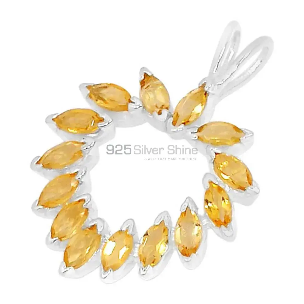 925 Sterling Silver Handmade Pendants In Citrine Gemstone Jewelry 925SSP314-1_1