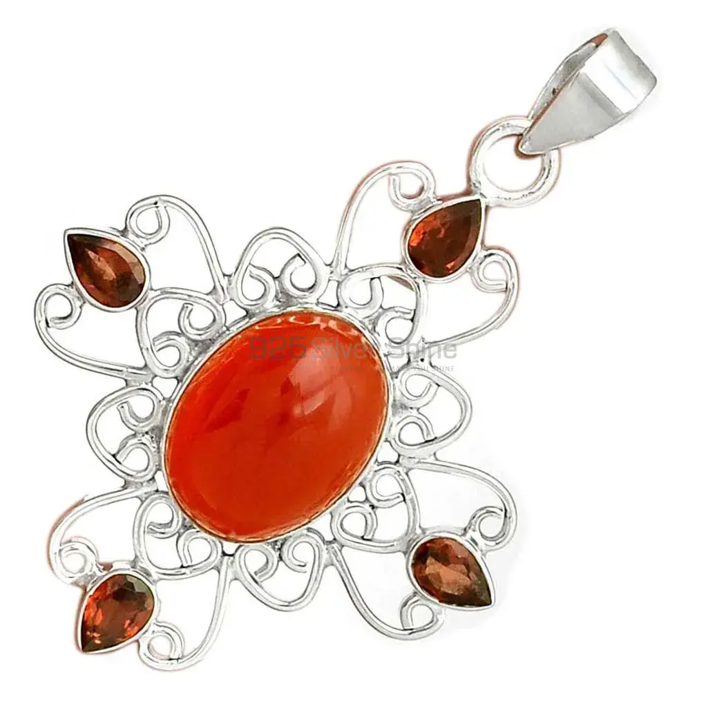 925 Sterling Silver Handmade Pendants In Multi Gemstone Jewelry 925SP097-1_3