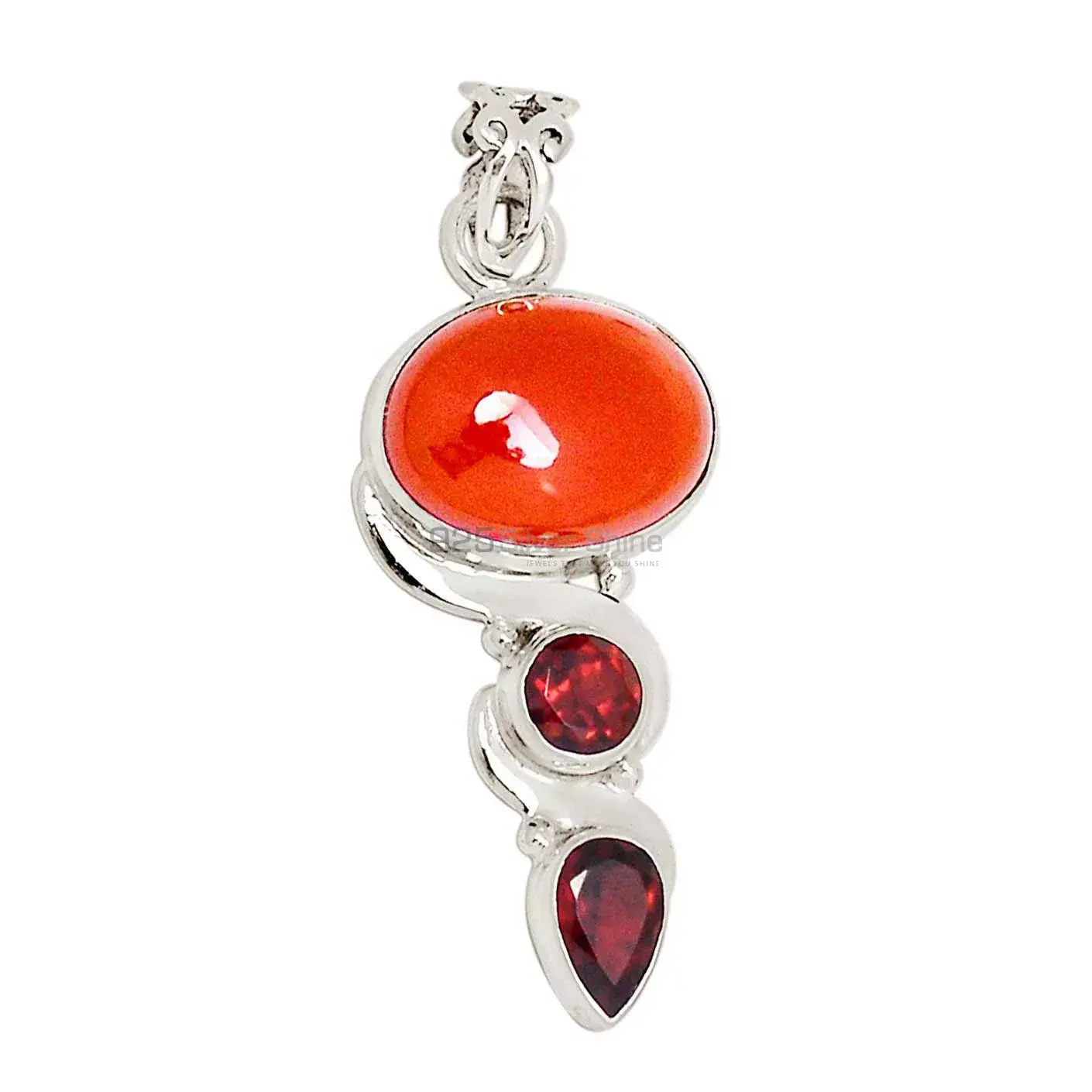 925 Sterling Silver Handmade Pendants In Multi Gemstone Jewelry 925SP108-2_1