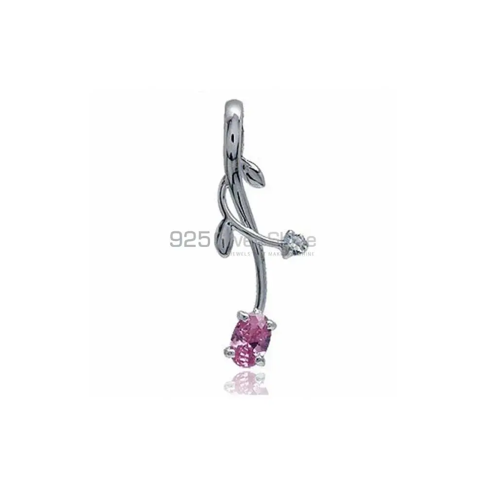 925 Sterling Silver Handmade Pendants In Pink Tourmaline Gemstone Jewelry 925SP05_1