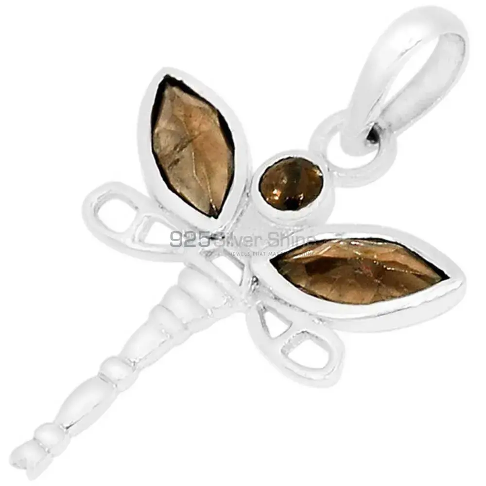 925 Sterling Silver Handmade Pendants In Smokey Gemstone Jewelry 925SSP324-6_1