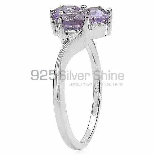 Silver Heart Shape Amethyst Gemstone Rings 925SR3143_2