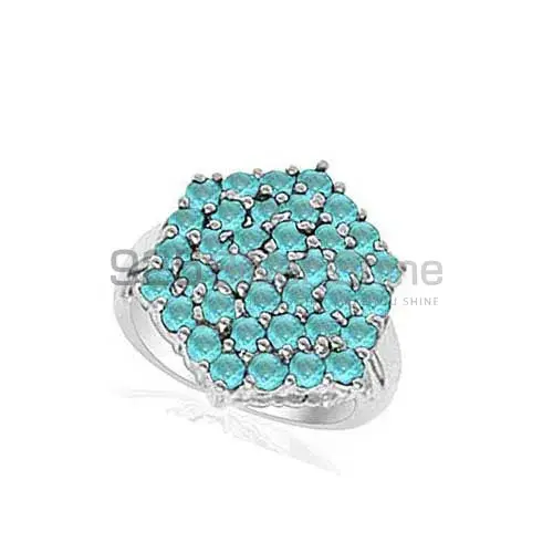 925 Sterling Silver Handmade Rings In Blue Topaz Gemstone Jewelry 925SR2028_0