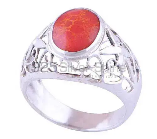 925 Sterling Silver Handmade Rings In coral Gemstone Jewelry 925SR2906_0