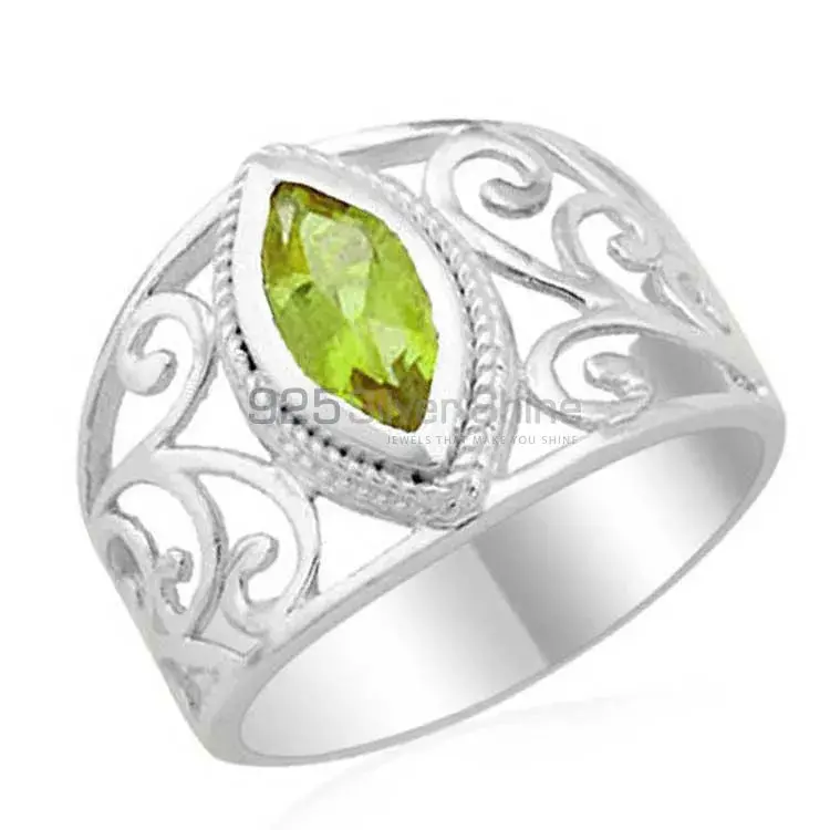 Peridot Birthstone Sterling Silver Filigree Rings 925SR1803_1