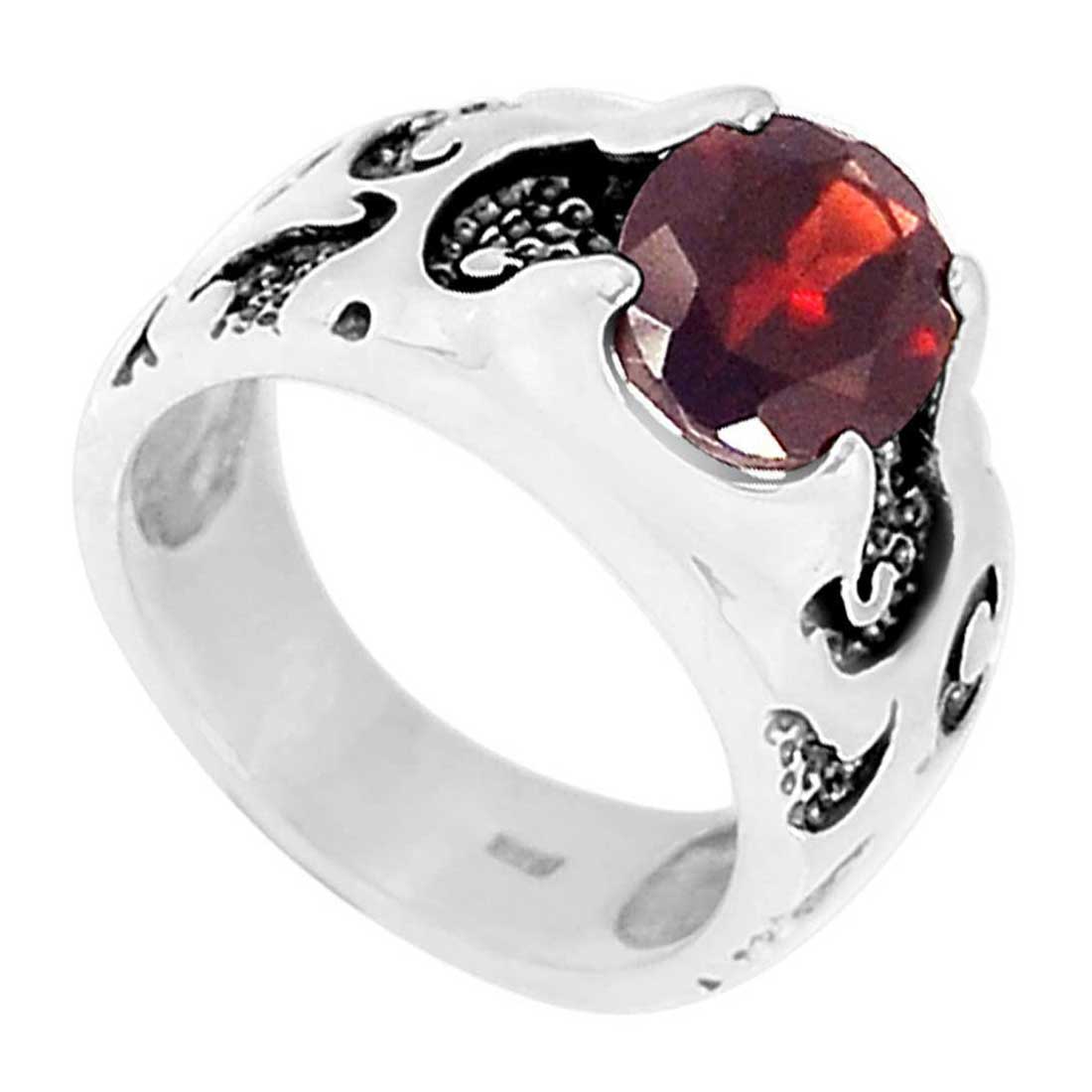 925 Sterling Silver Rings In Garnet Gemstone Jewelry 925SR959_0