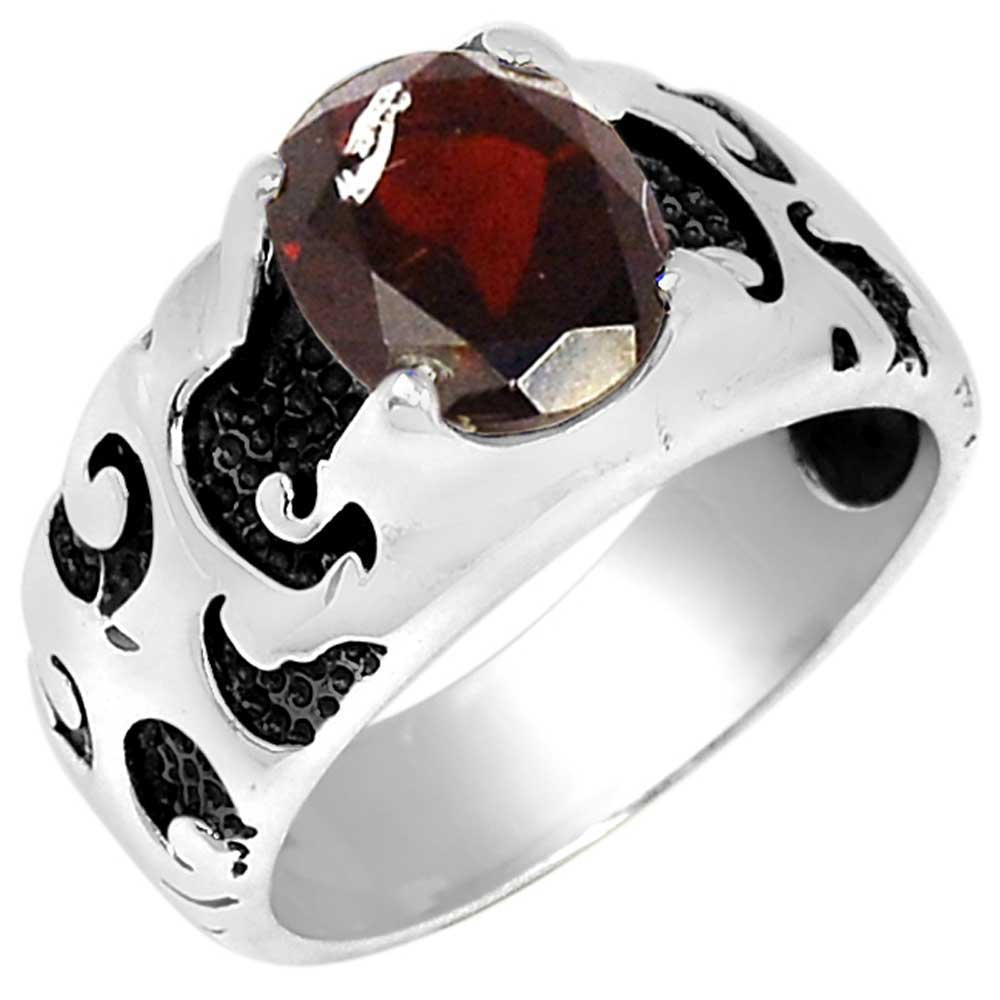 925 Sterling Silver Rings In Garnet Gemstone Jewelry 925SR959_2