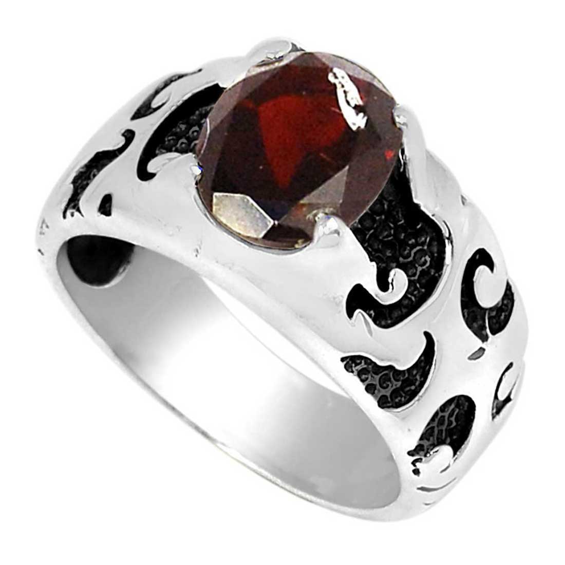 925 Sterling Silver Rings In Garnet Gemstone Jewelry 925SR959_3