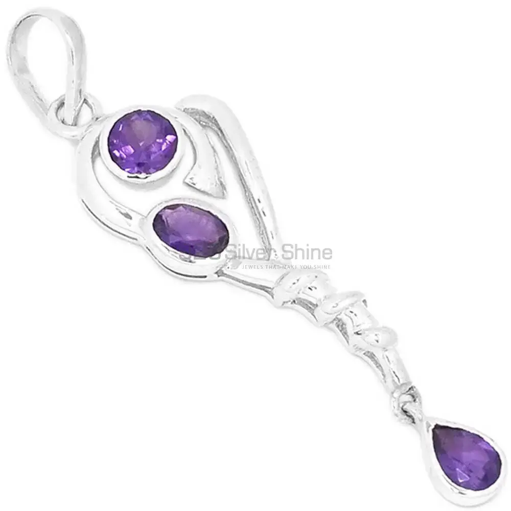 Amethyst Gemstone Handmade Pendants In 925 Sterling Silver Jewelry 925SSP333-1_0