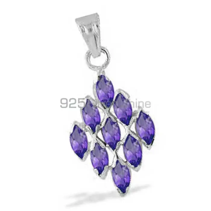 Amethyst Gemstone Handmade Pendants In Solid Sterling Silver Jewelry 925SP1657_0