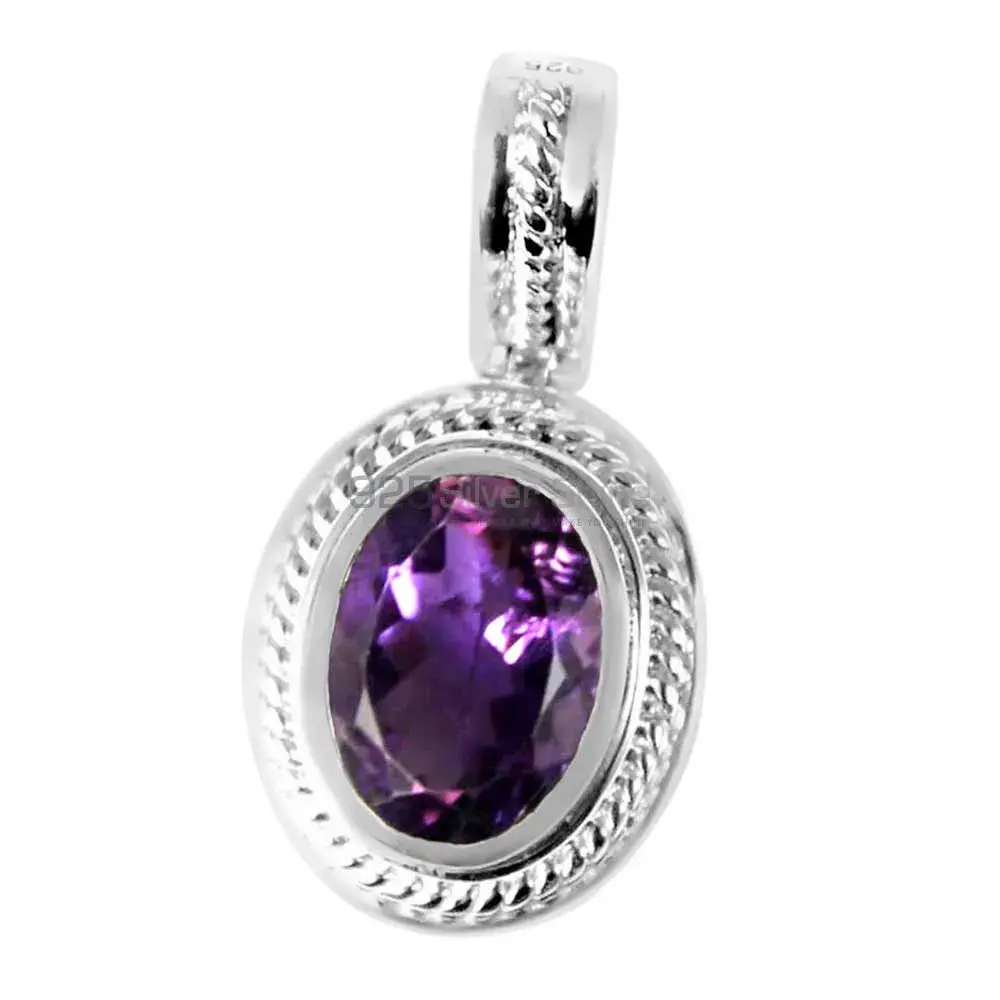 Amethyst Gemstone Handmade Pendants In Solid Sterling Silver Jewelry 925SP235-4_1