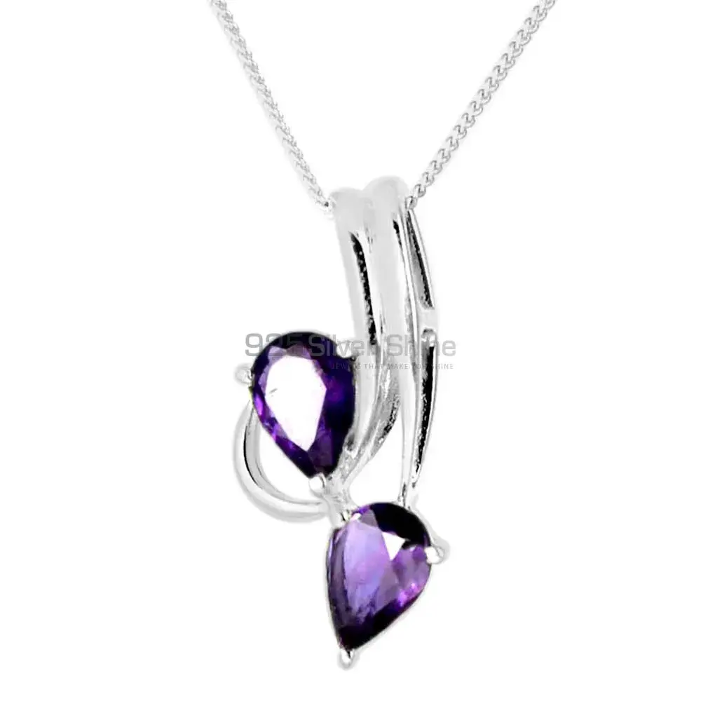 Amethyst Gemstone Pendants In Fine Sterling Silver Jewelry 925SP221-1_0