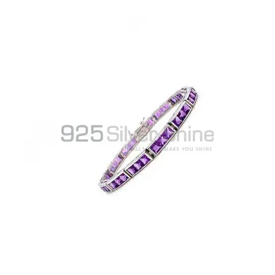 Amethyst Gemstone Tennis Bracelets In 925 Fine Silver Jewelry 925SB234_0