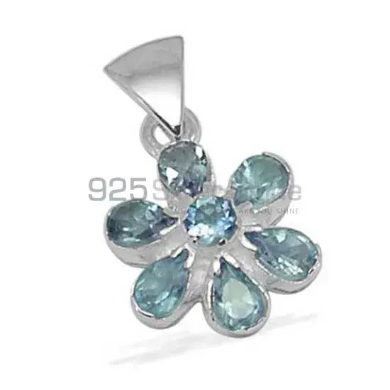 Blue Topaz Gemstone Pendants In 925 Fine Silver Jewelry 925SP1400_0