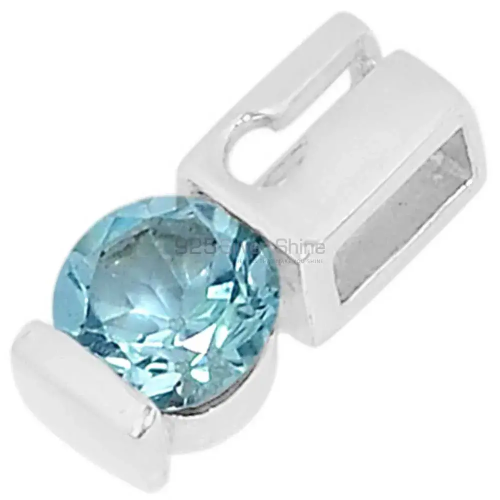 Blue Topaz Gemstone Pendants In Fine Sterling Silver Jewelry 925SSP338-2_0