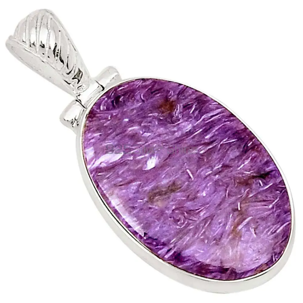 Charoite Gemstone Handmade Pendants In Solid Sterling Silver Jewelry 925SP182_1