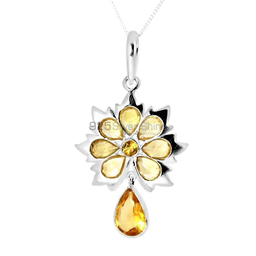 Citrine Gemstone Handmade Pendants In 925 Sterling Silver Jewelry 925SP226-2_0