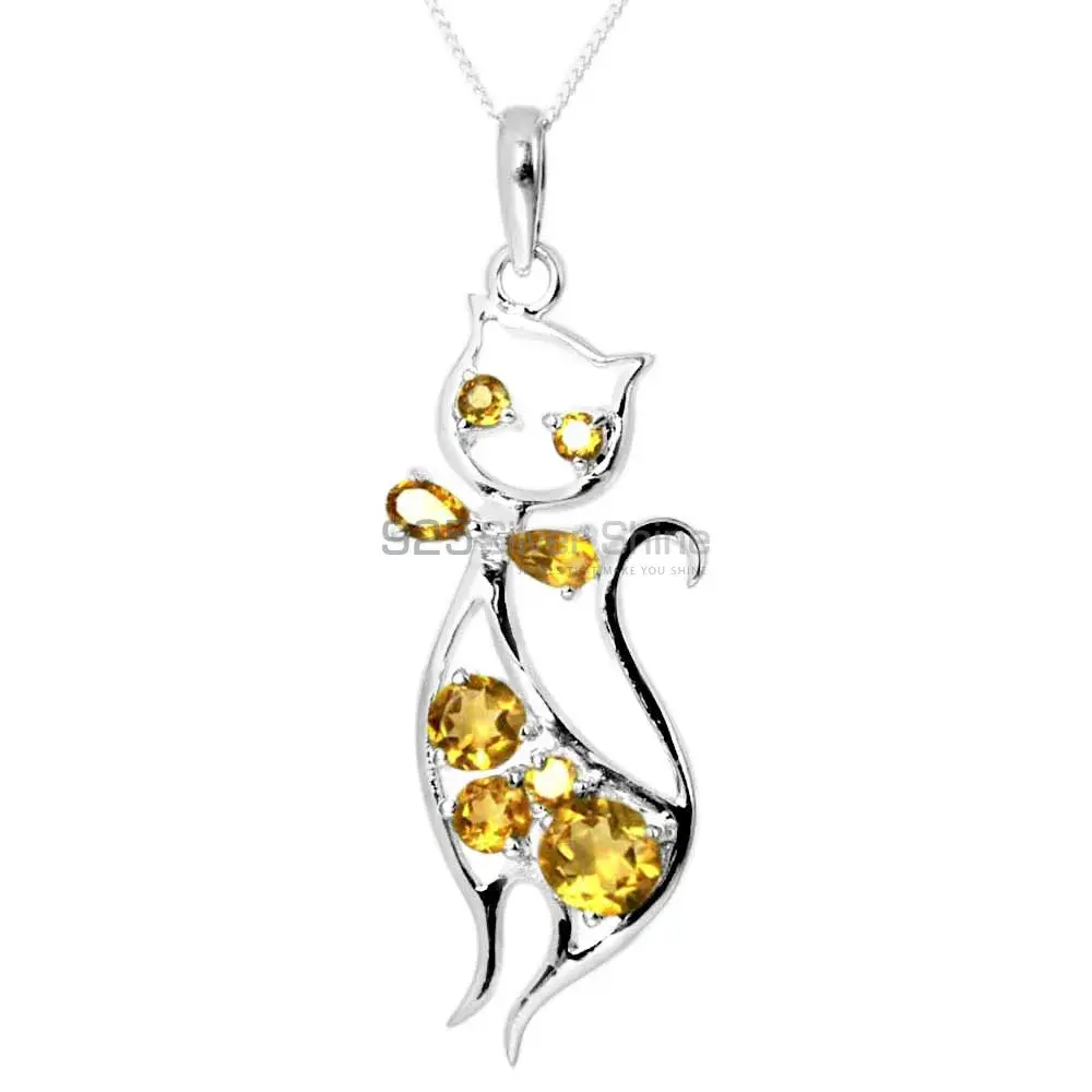 Citrine Gemstone Handmade Pendants In Solid Sterling Silver Jewelry 925SP244-2_0