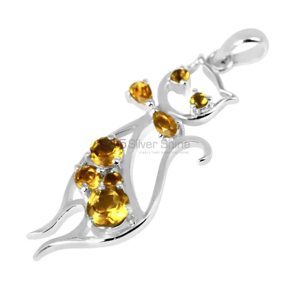 Citrine Gemstone Handmade Pendants In Solid Sterling Silver Jewelry 925SP244-2_1