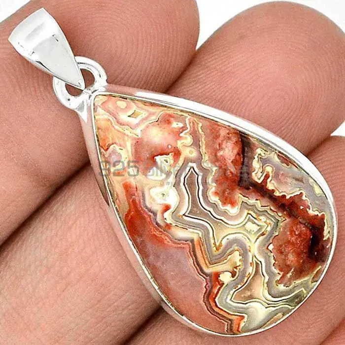 Crazy Lace Agate Gemstone Pendants In 925 Fine Silver Jewelry 925SP128_2