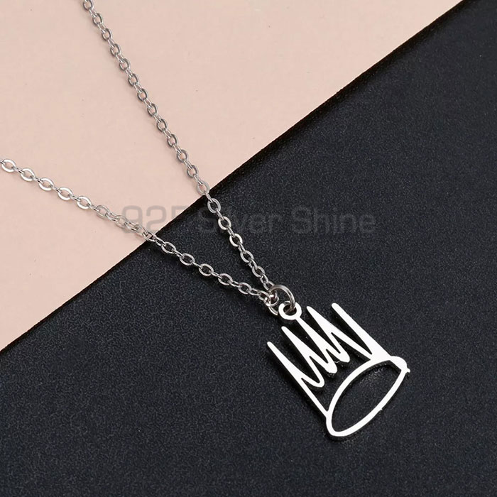 Crown Sterling Silver Necklace CRMN84_1