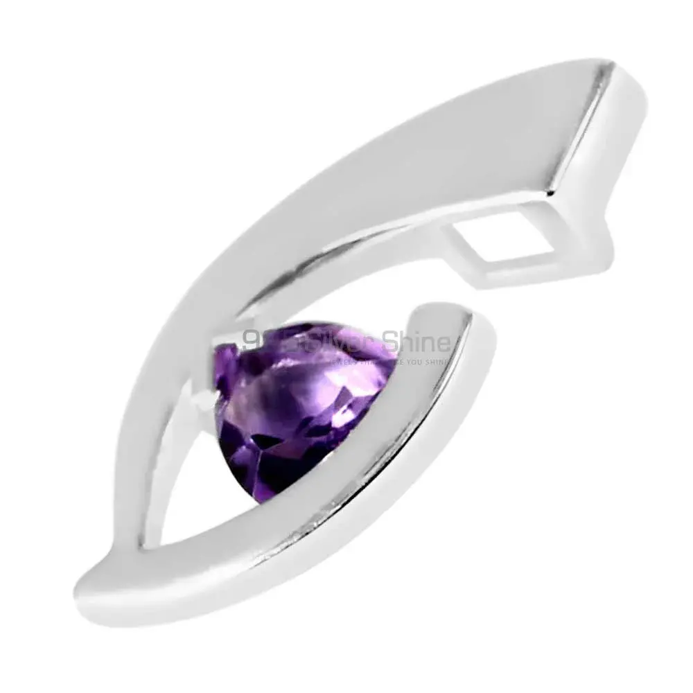 Fine Sterling Silver Pendants In Amethyst Gemstone Jewelry 925SP224-5_0