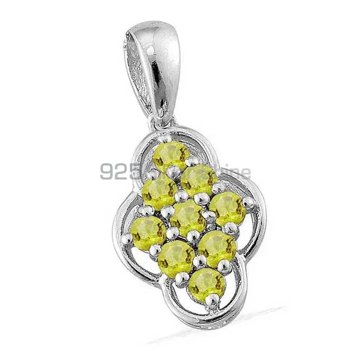 Fine Sterling Silver Pendants In Peridot Gemstone Jewelry 925SP1688_1