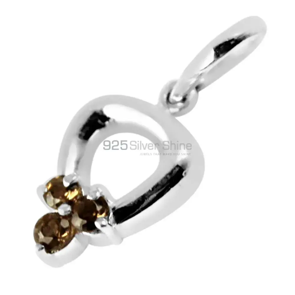 Fine Sterling Silver Pendants In Smokey Gemstone Jewelry 925SP248-7_1