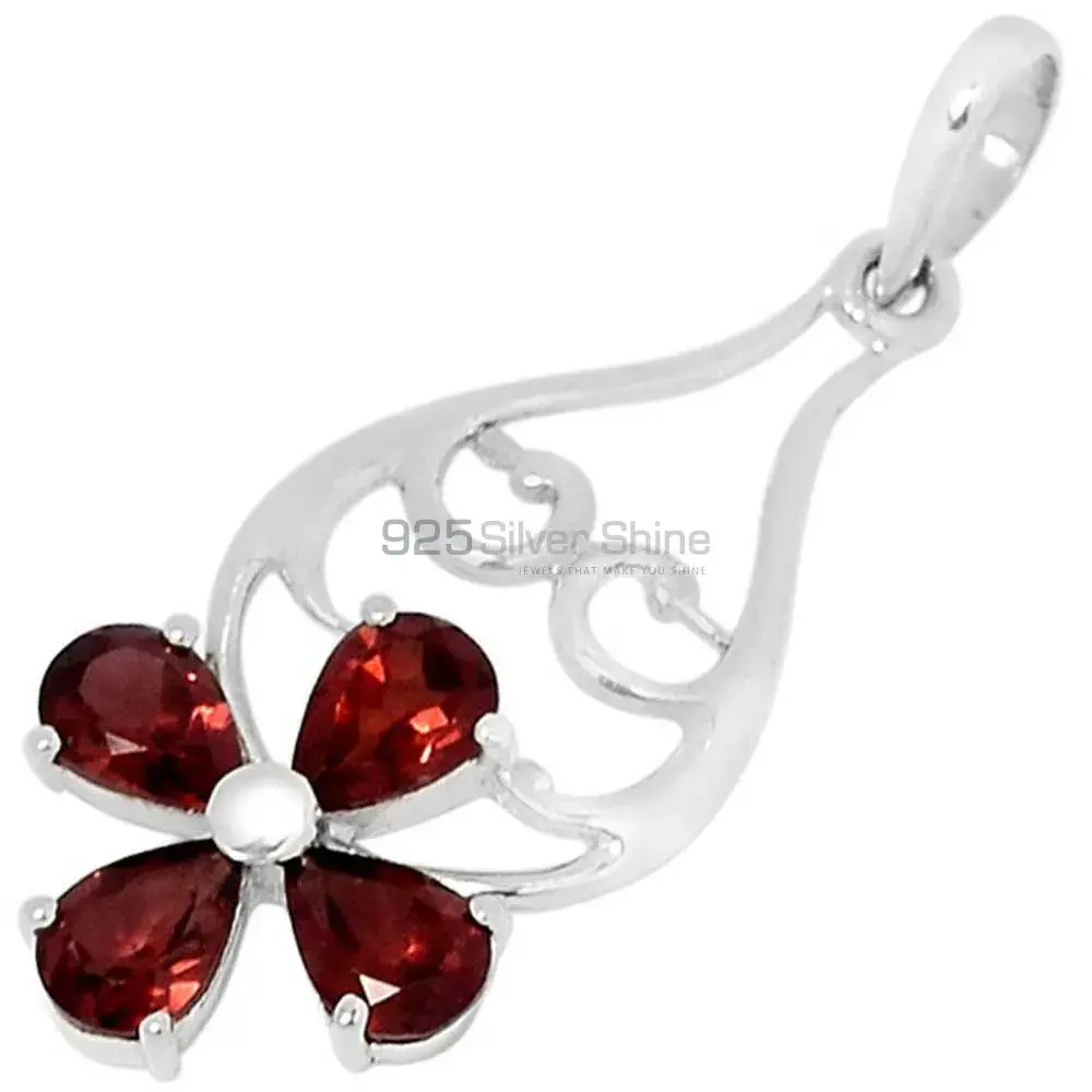Garnet Gemstone Pendants In 925 Fine Silver Jewelry 925SSP319-4_0