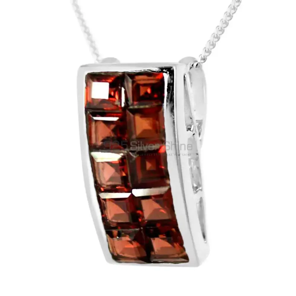 Garnet Gemstone Pendants In Fine Sterling Silver Jewelry 925SP245-2_0