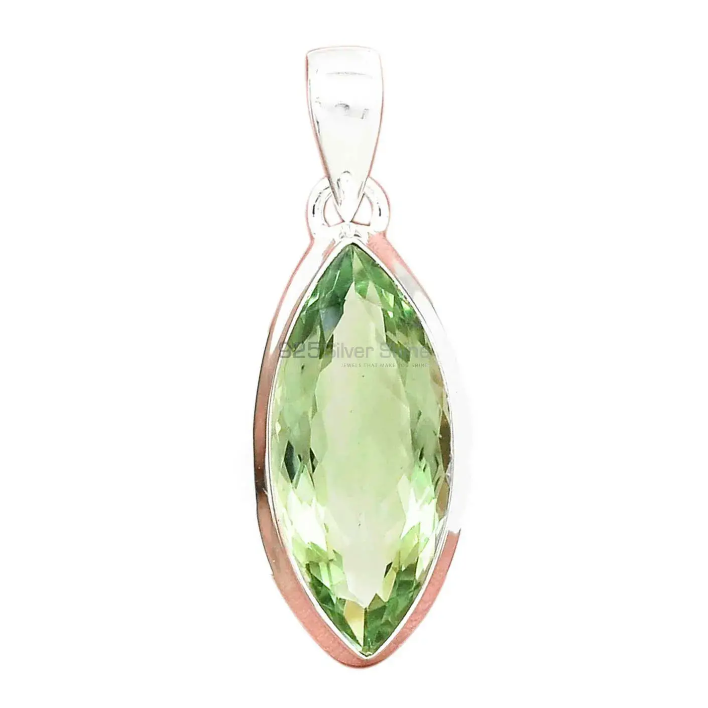 Green Amethyst Gemstone Handmade Pendants In 925 Sterling Silver Jewelry 925SP129_10