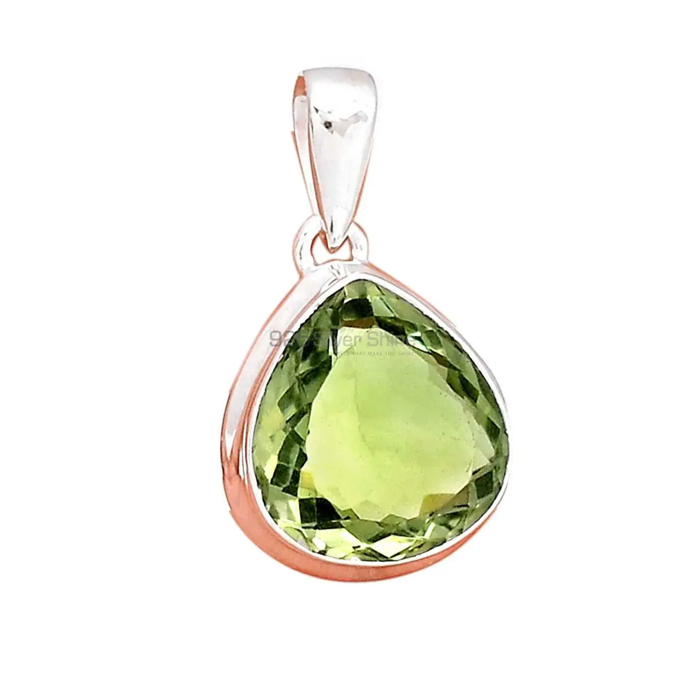 Green Amethyst Gemstone Handmade Pendants In 925 Sterling Silver Jewelry 925SP129_11