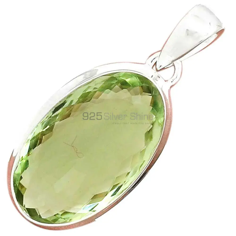 Green Amethyst Gemstone Handmade Pendants In 925 Sterling Silver Jewelry 925SP129_12