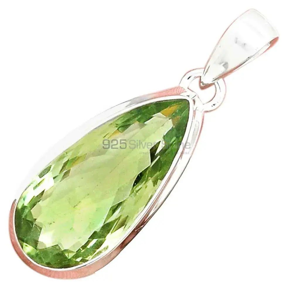 Green Amethyst Gemstone Handmade Pendants In 925 Sterling Silver Jewelry 925SP129_14