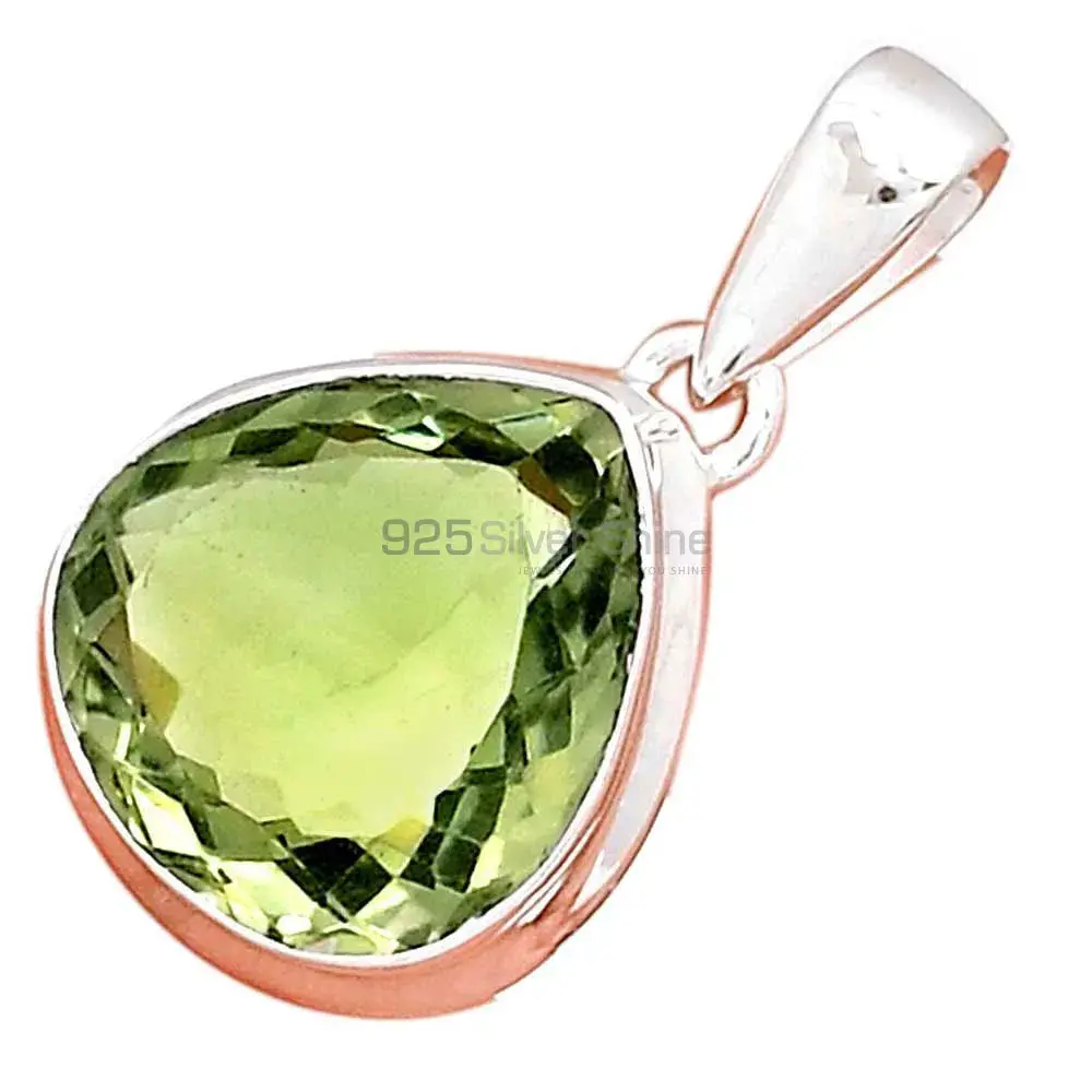 Green Amethyst Gemstone Handmade Pendants In 925 Sterling Silver Jewelry 925SP129_16
