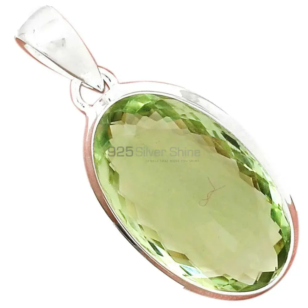 Green Amethyst Gemstone Handmade Pendants In 925 Sterling Silver Jewelry 925SP129_17