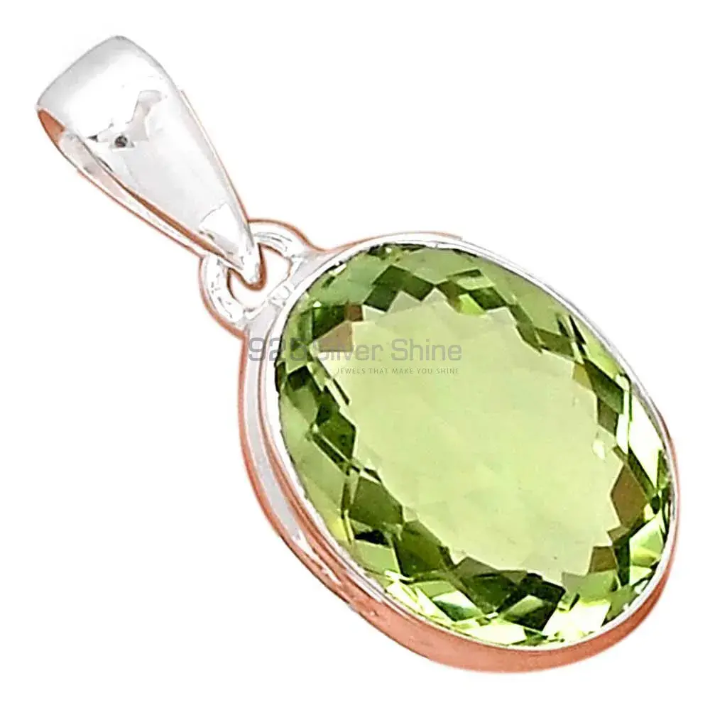 Green Amethyst Gemstone Handmade Pendants In 925 Sterling Silver Jewelry 925SP129_18